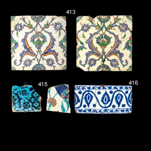 Iznik Tile: Iznik Ottoman Tile Early 17th C Lot 413 Apr 06 Paris