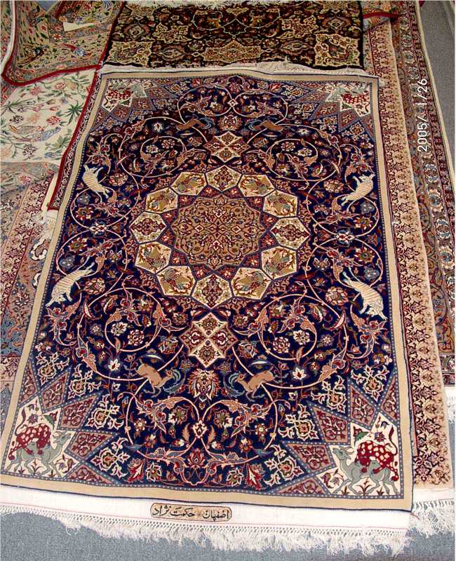 Isfahan Rugs: Signed Hekmatnajad Isfahan Rug Dubai 2005