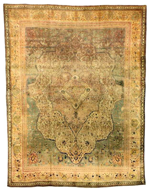 Motashem Kashan Carpet late 19th C. Lot 251