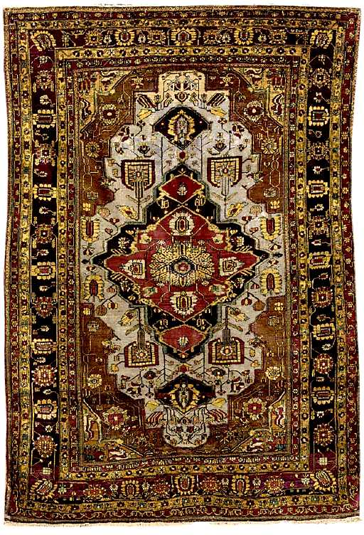 Kashan Rugs: Silk Kashan Mohtasham Rug C. 1900 Lot 13