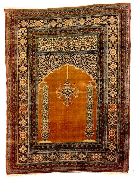 Tabriz Rugs: Tabriz Prayer Rug, Northwest Persia, late 19th c Lot 100 